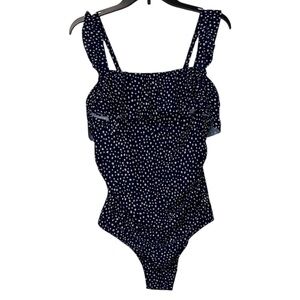 ⚡️ 3 for $30 ⚡️ Kona Sol Navy and White Polka Dot One Piece Swimsuit